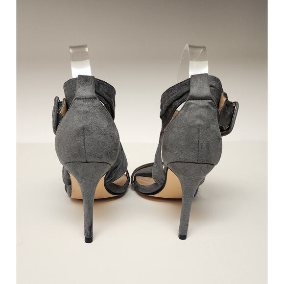 Women's Open Toe Strappy High Heel Sandals Dress Shoes Color Gray Size 8.5M - Picture 6 of 8